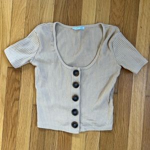 Zara Beige Crop Top - Small
